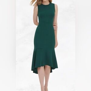 Calvin Klein Emerald green midi fishtail dress, Size  2